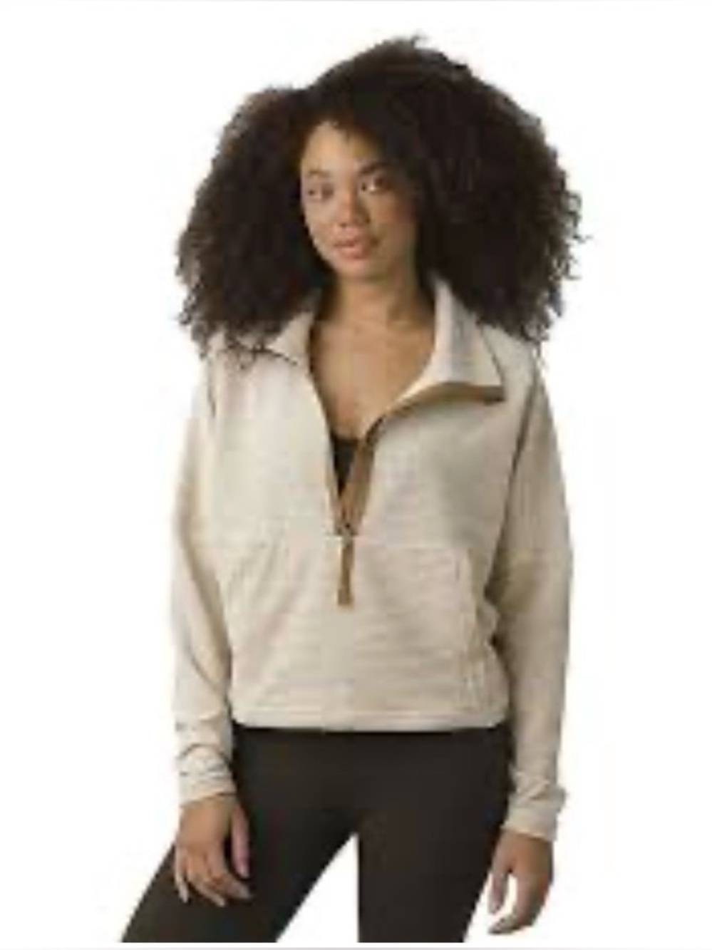 PRANA ESCAMBIA HALF ZIP PULLOVER
CREAM COLOR SOFT RIDGE VELOUR WOMENS SZ MEDIUM